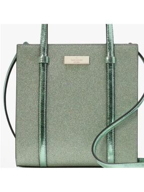 kate spade Kenzi Green Glitter crossbody  tote NWT